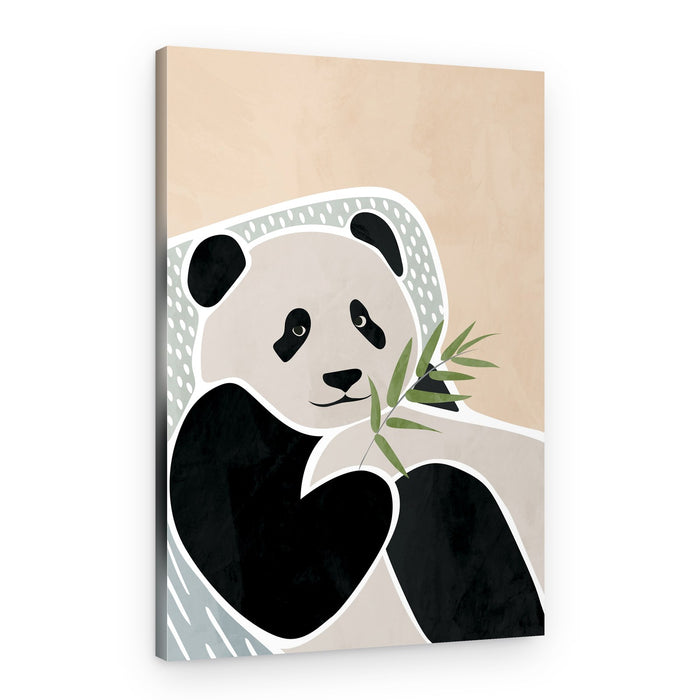 Sweet Panda with Bamboo – Canvas Print