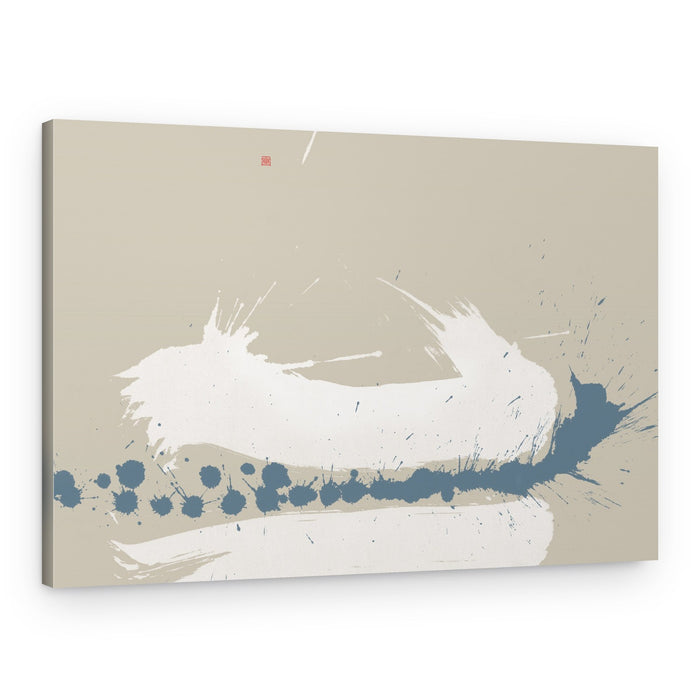 Blue White Abstract Strokes – Canvas Print