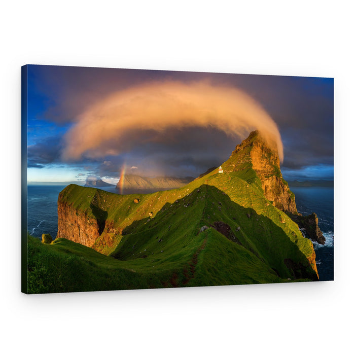 Golden Coastal Waterfall – Canvas Print