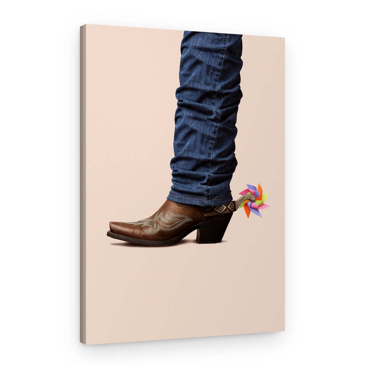 Pinwheel Cowboy Boot – Canvas Print