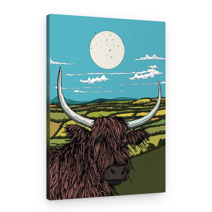 Shaggy Highland Cow – Canvas Print