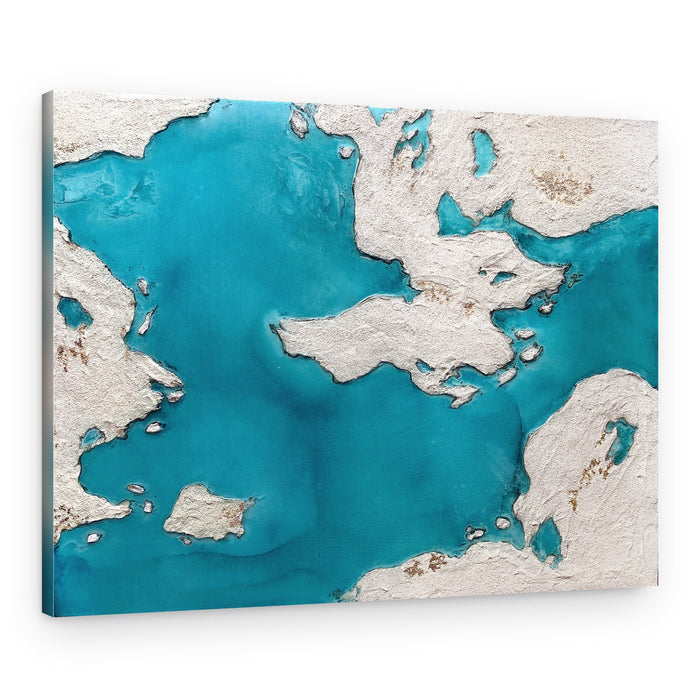 Turquoise Coastal Abstract – Canvas Print