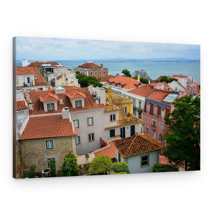 Lisbon Rooftops and Sea – Canvas Print