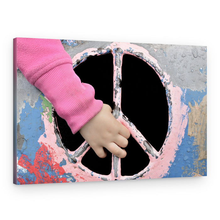 Child's Hand Peace Sign – Canvas Print