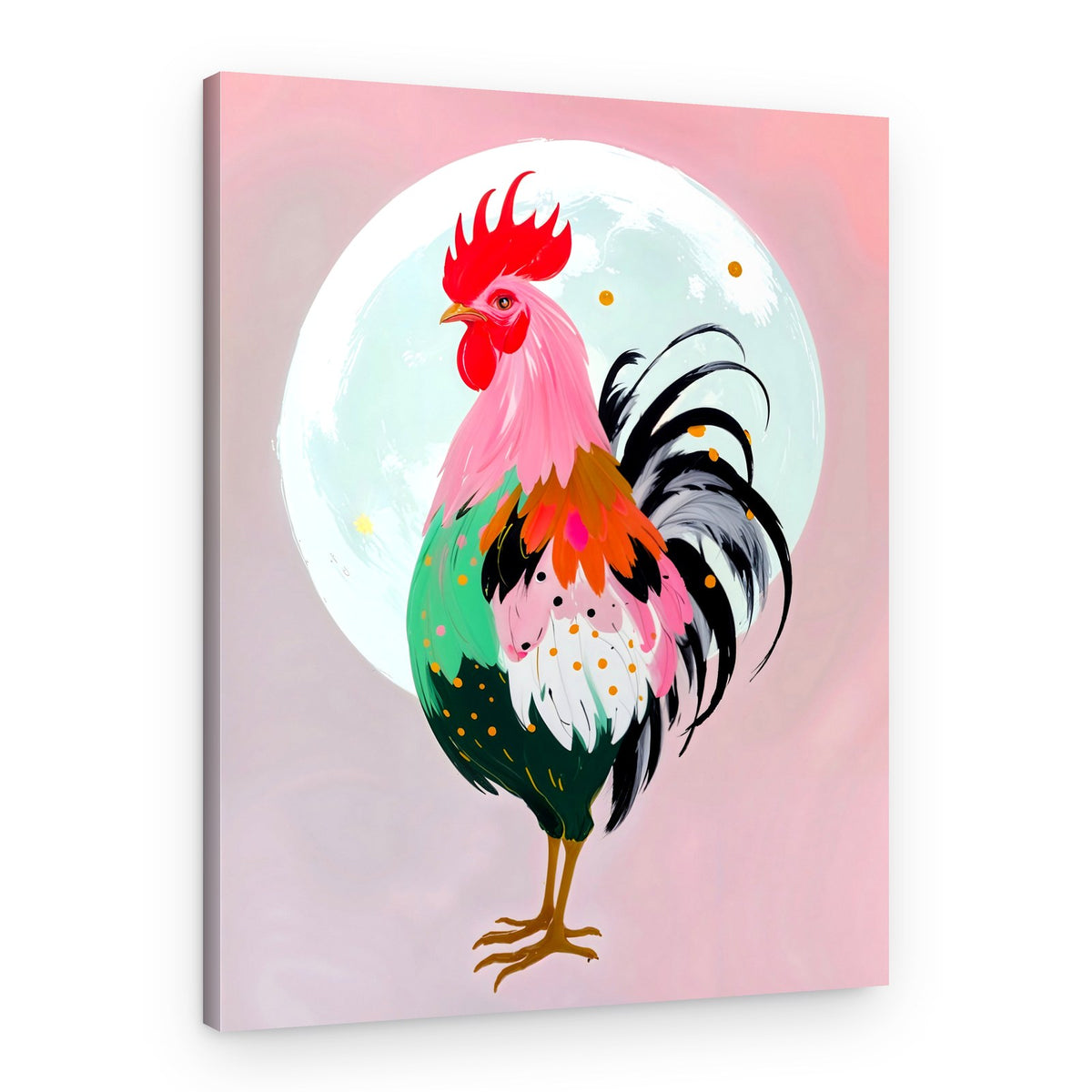 Vibrant Rooster Moon – Canvas Print