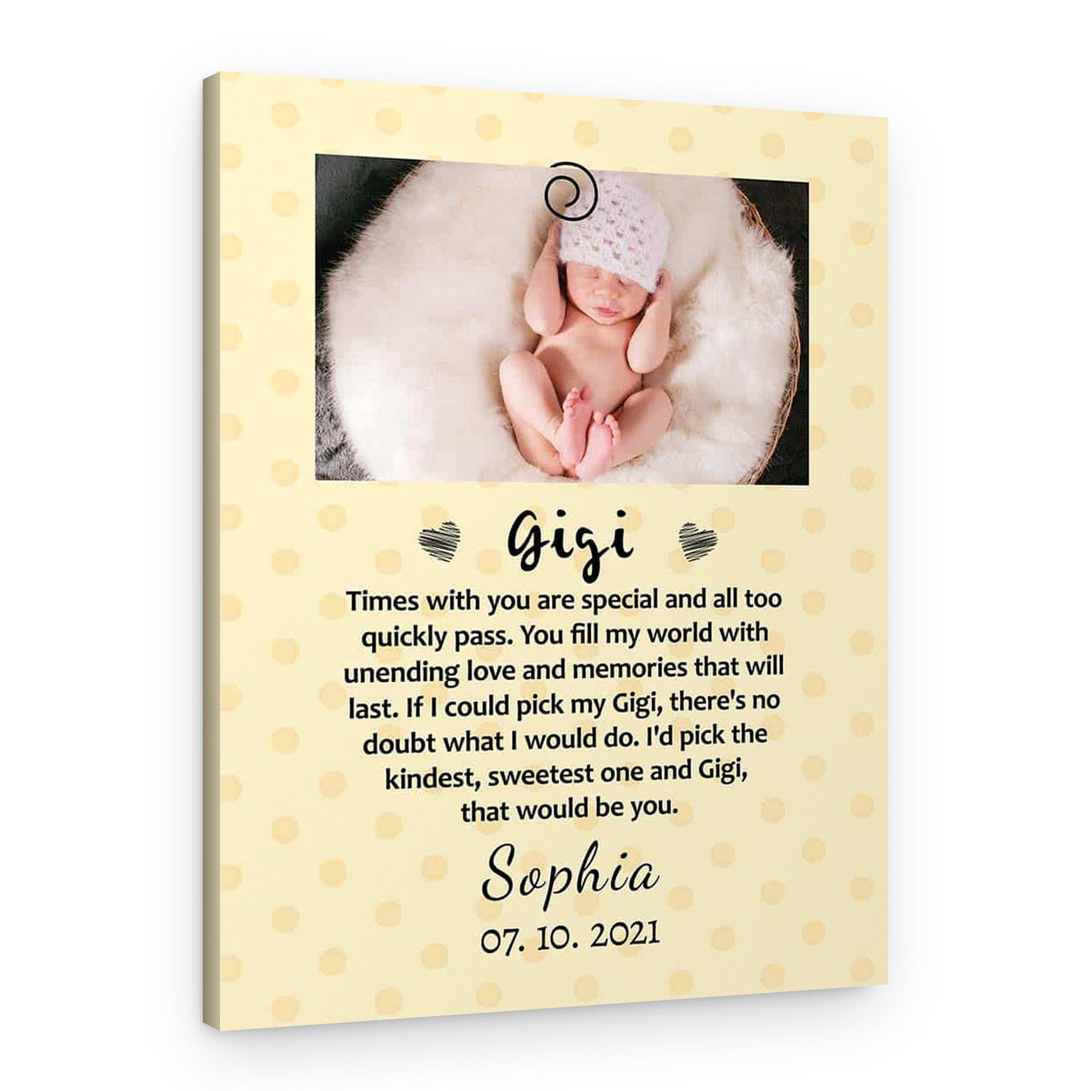Grandma Gigi Personalized Photo Canvas Print – Canvas Print – Portrait