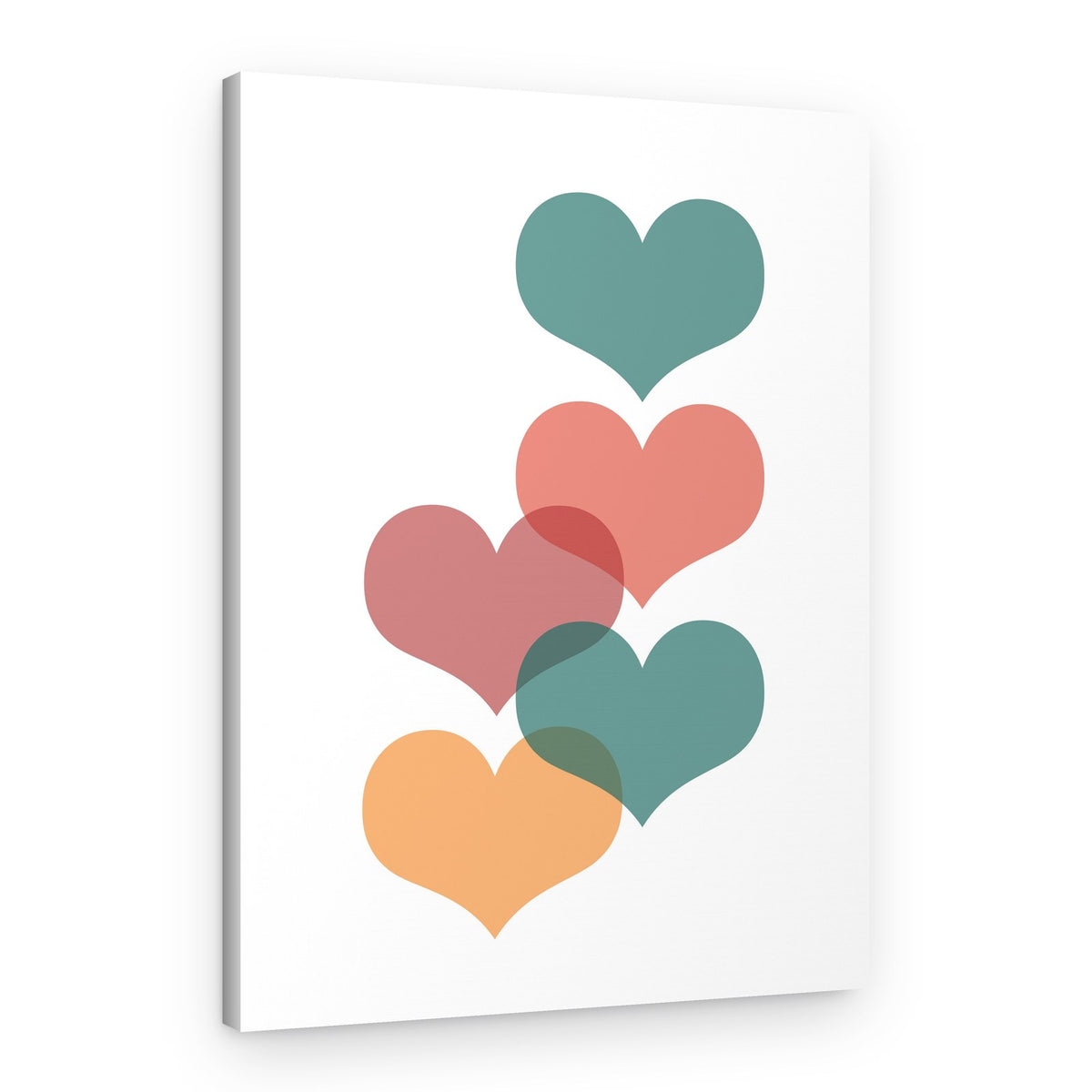 Colorful Overlapping Hearts – Canvas Print