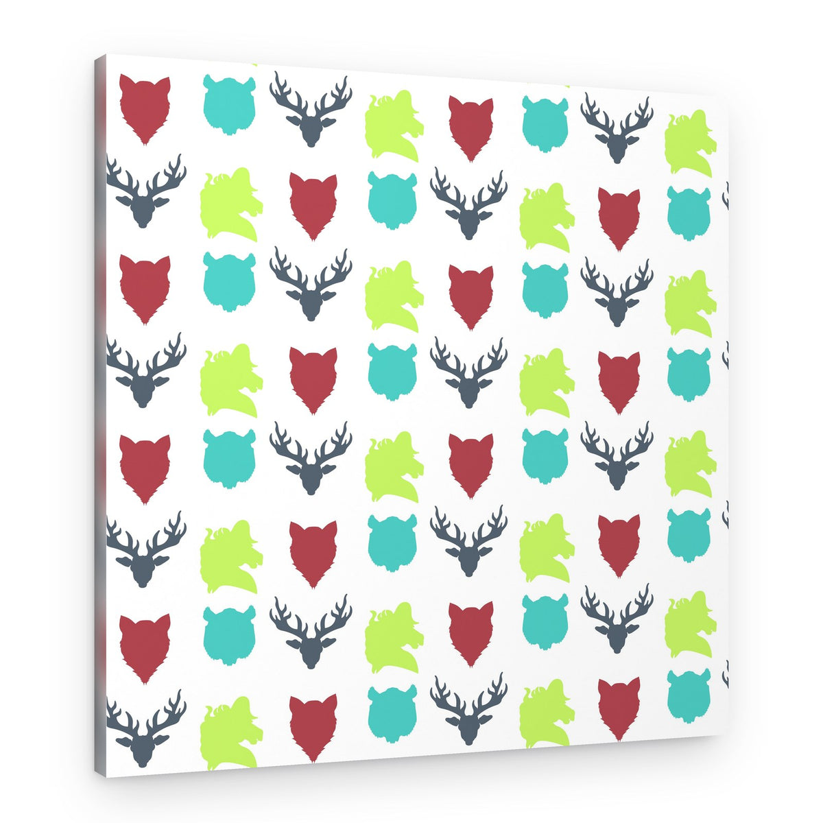 Colorful Animal Silhouettes Pattern – Canvas Print