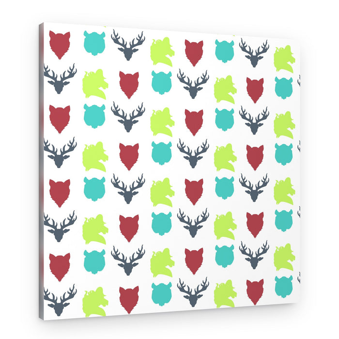 Colorful Animal Silhouettes Pattern – Canvas Print