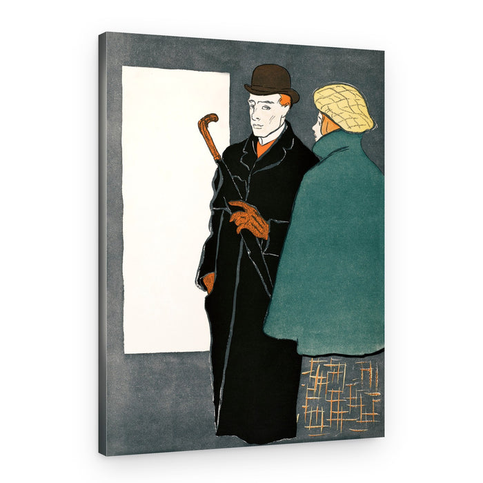 Man With Walking Stick and Woman (1896) – Canvas Print