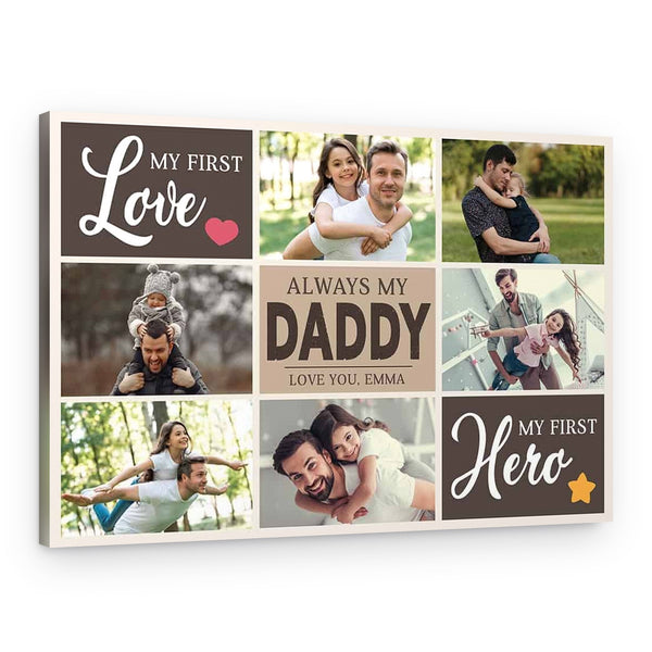 My First Love My First Hero Custom Photo Collage Canvas Print
