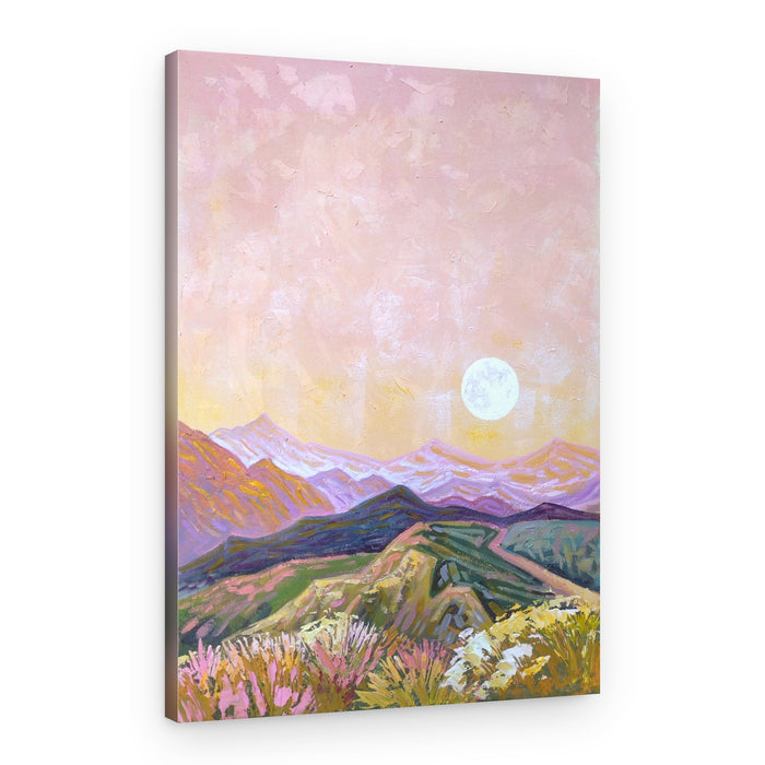 Pastel Mountain Moonrise – Canvas Print