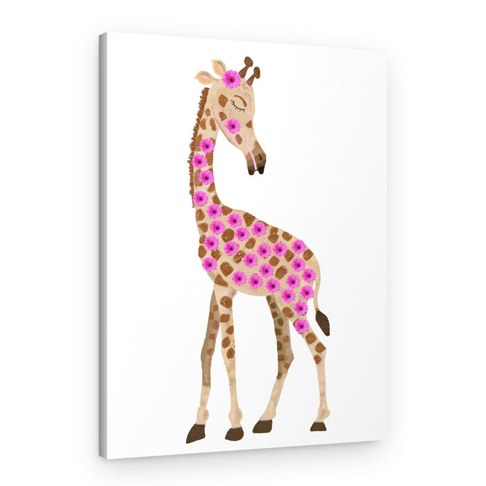 Dreamy Floral Giraffe – Canvas Print