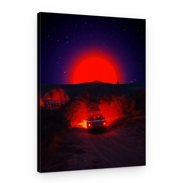 Red Sun Night Drive – Canvas Print