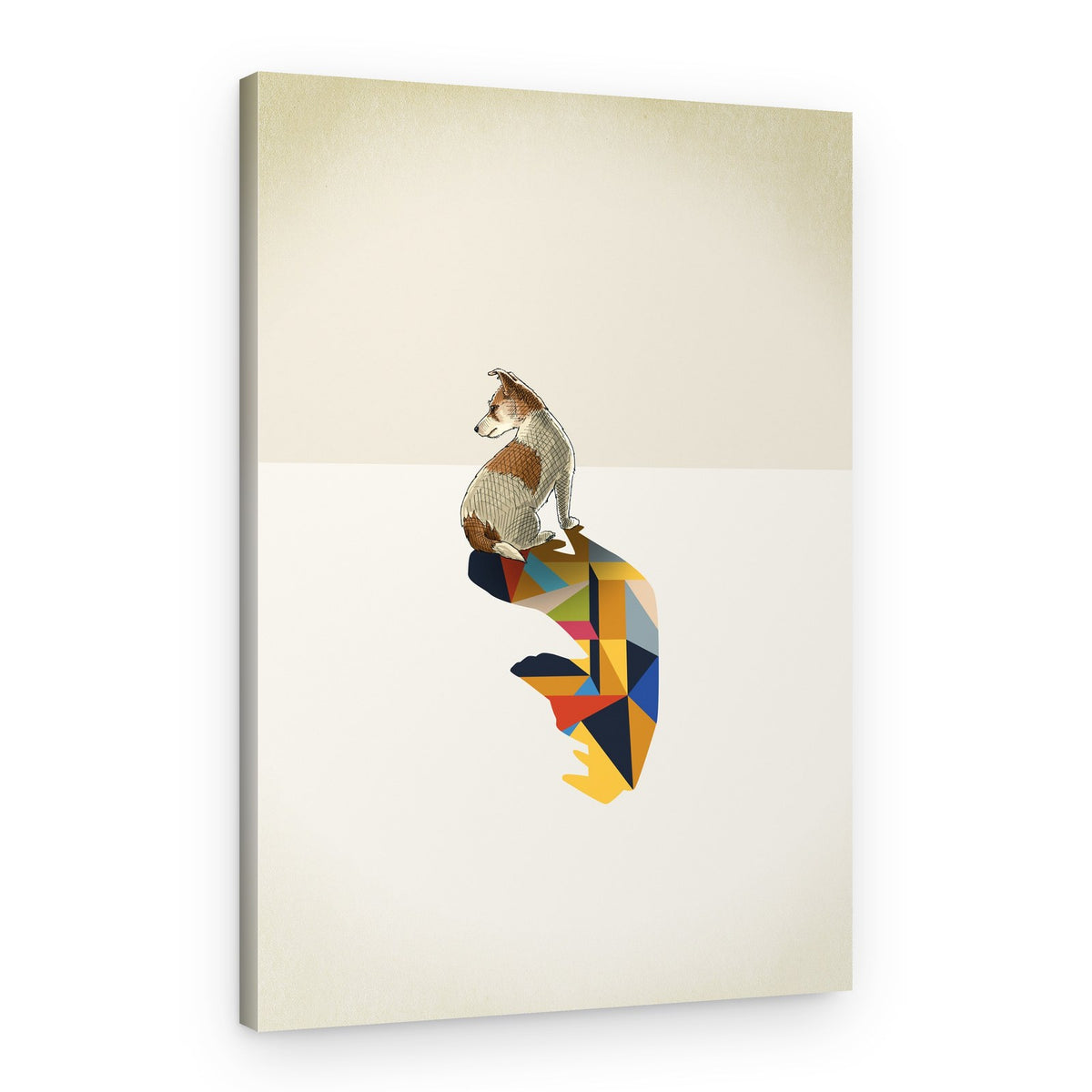 Loyal Dog Geometric Friend – Canvas Print
