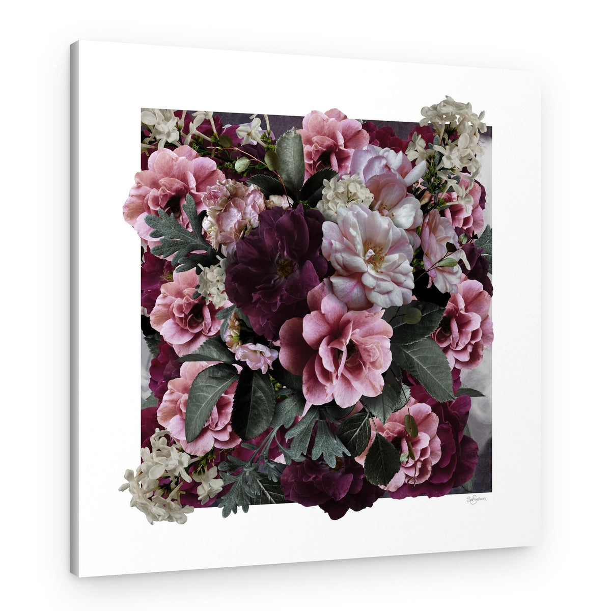 Moody Rose Bouquet – Canvas Print