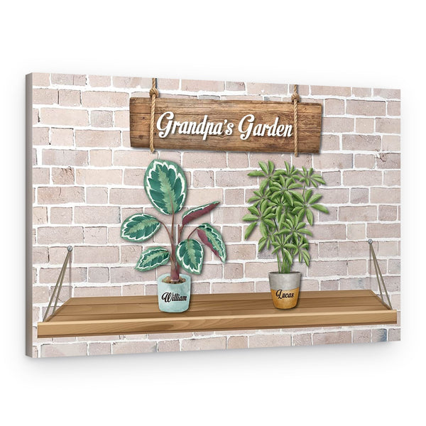 Grandpa’s Garden With Grandchildren’s Zodiac Plants Canvas Print