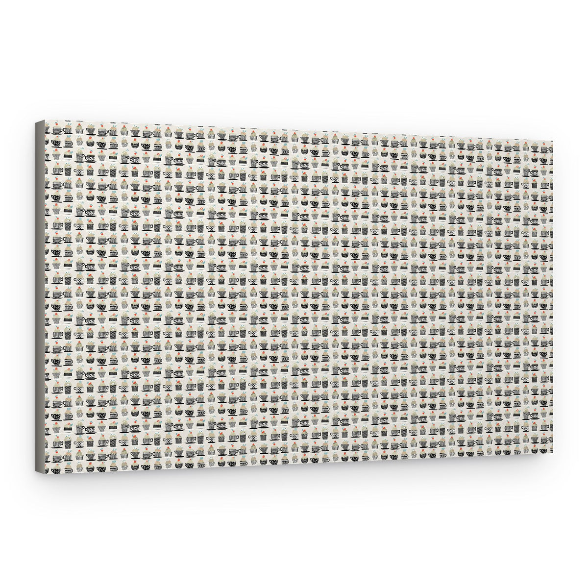 Hand Drawn Cup Pattern – Canvas Print