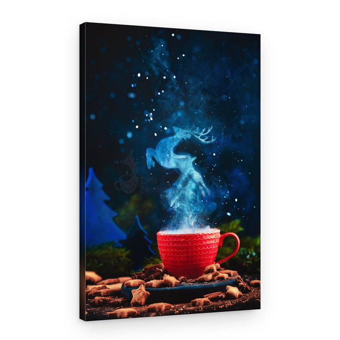 Christmas Deer Steam – Canvas Print