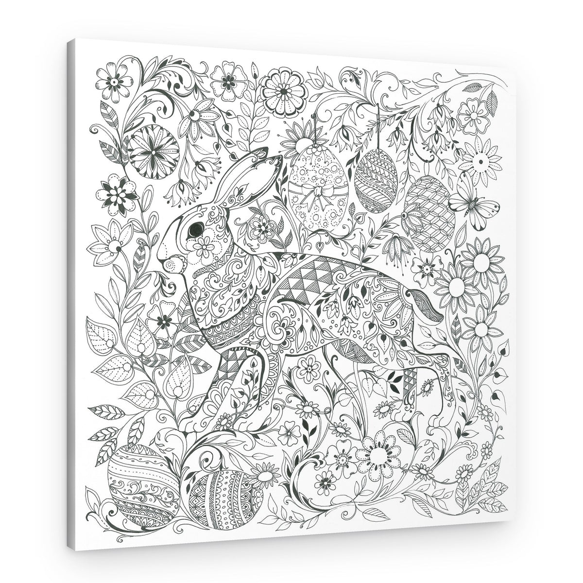 Floral Hare Dance – Canvas Print