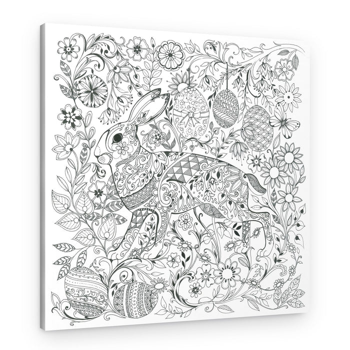 Floral Hare Dance – Canvas Print