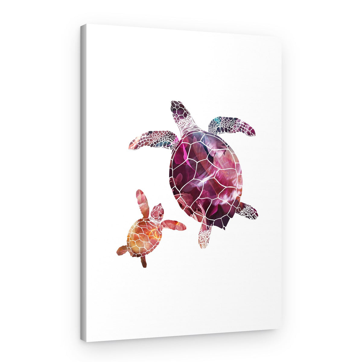 Vibrant Turtle Pair – Canvas Print