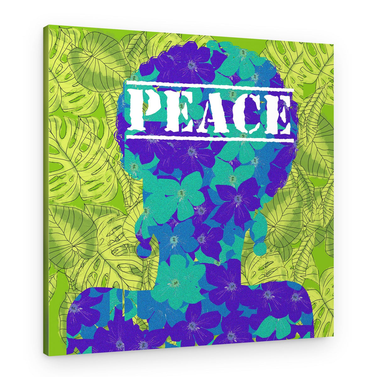 Peaceful Floral Silhouette – Canvas Print