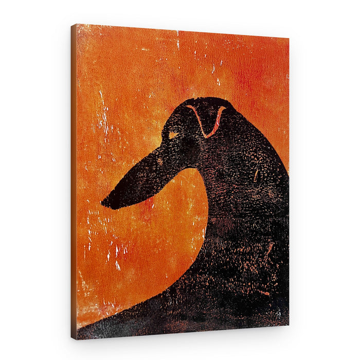 Orange Greyhound Silhouette – Canvas Print