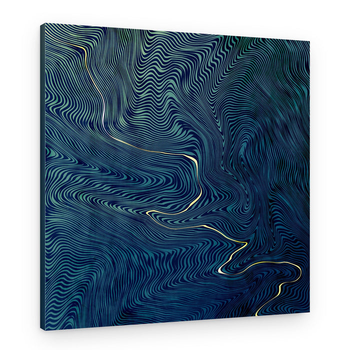 Golden Fluid Waves – Canvas Print
