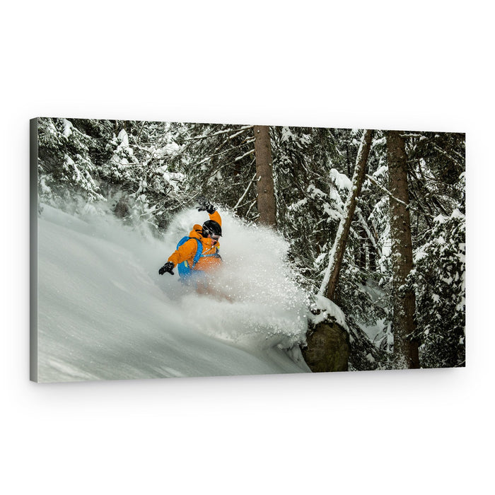 Winter Forest Powder Turn – Canvas Print