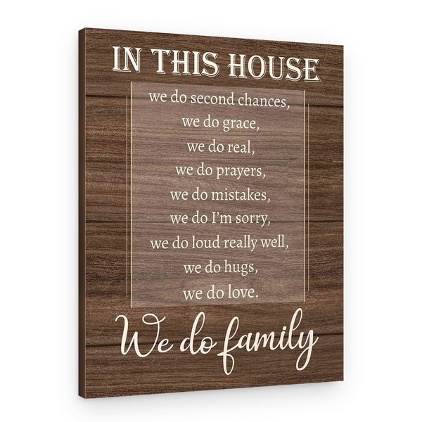 In This House We Do Second Chances – Family Canvas Print