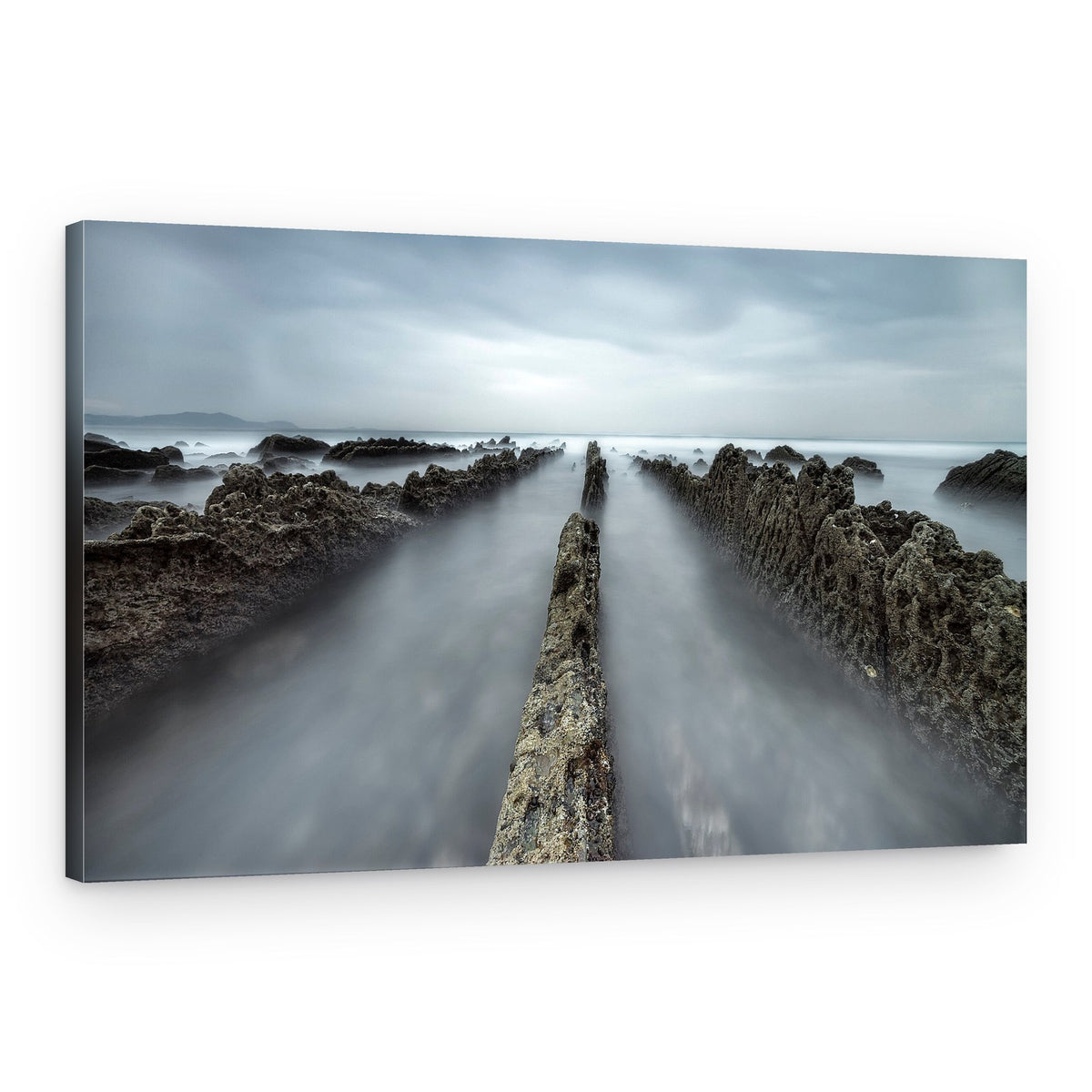 Misty Coastal Ribbons – Canvas Print