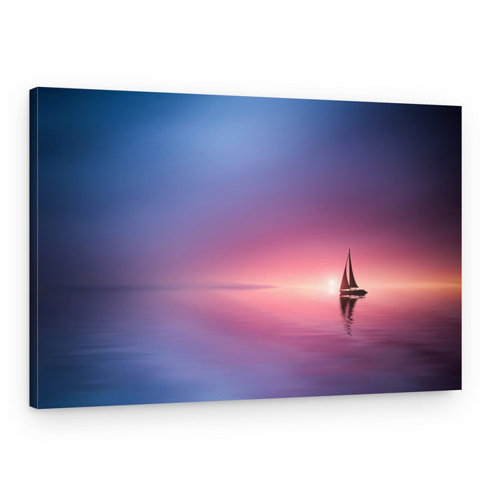 Vibrant Sunset Sailboat – Canvas Print