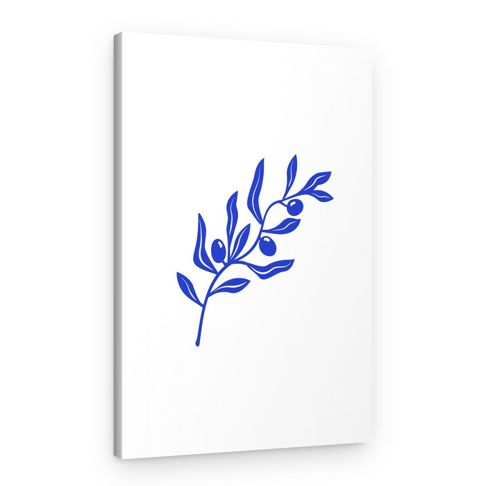 Blue Olive Branch – Canvas Print