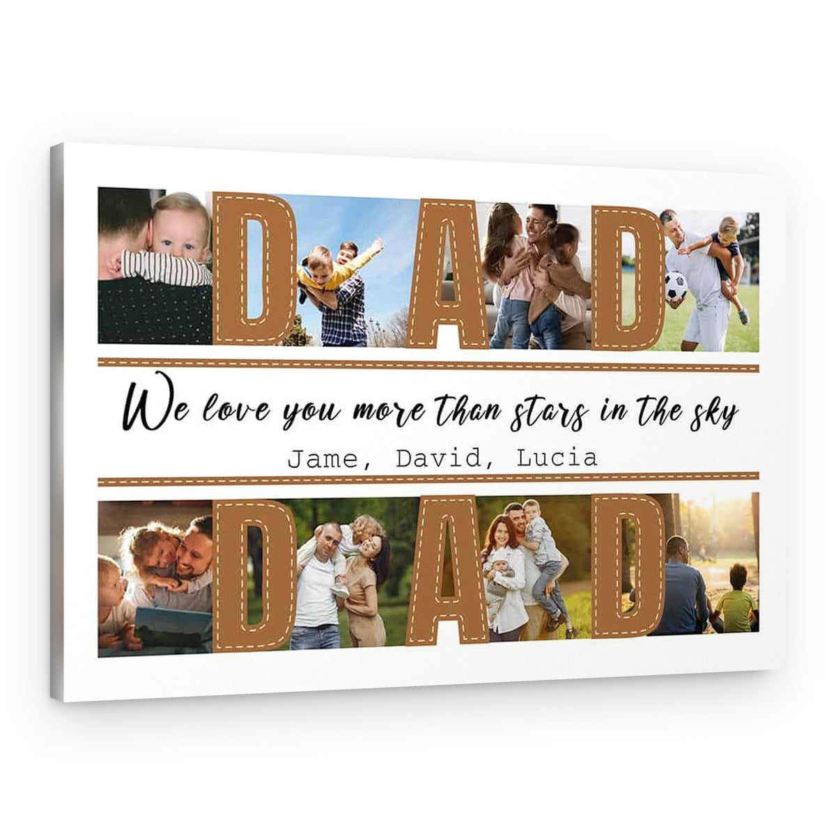 Dad We Love You More Than Stars In The Sky Photo Collage Canvas Print – Canvas Print