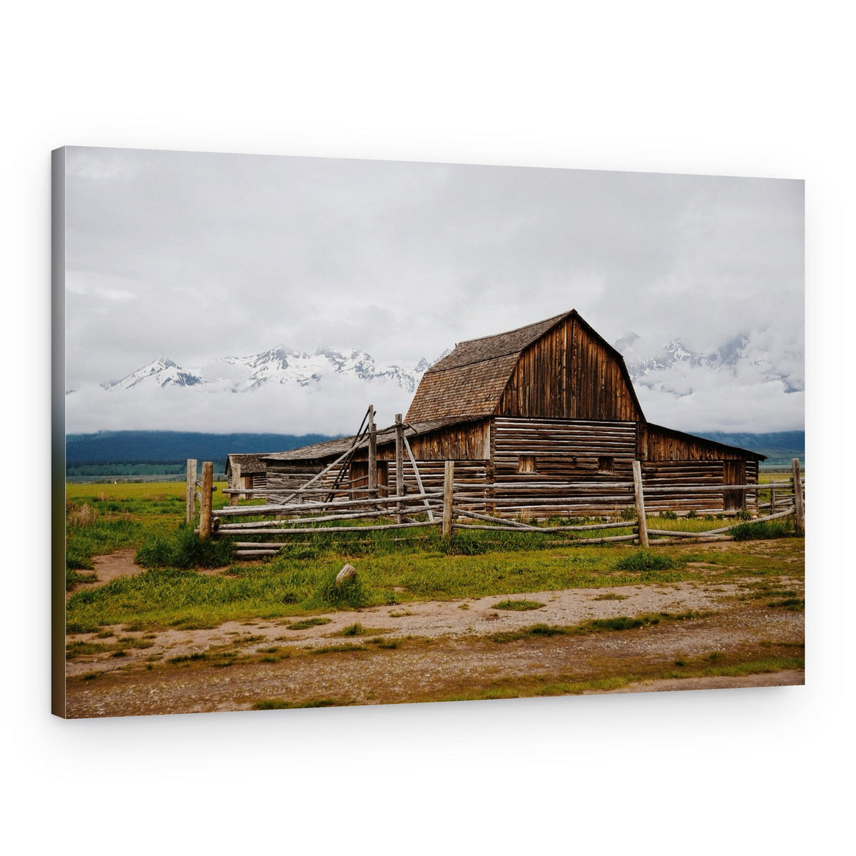 Rustic Mountain Barn – Canvas Print
