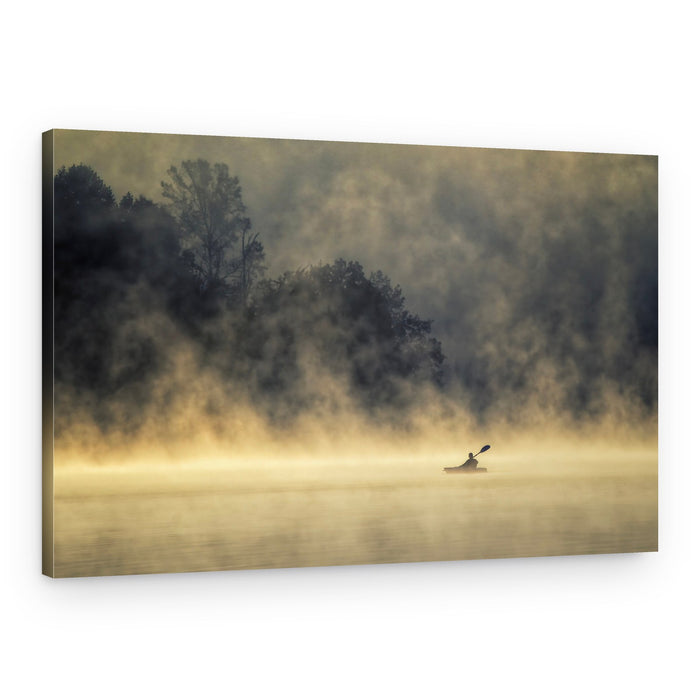 Misty Morning Kayak – Canvas Print