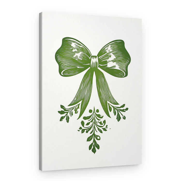 Classic Green Bow – Canvas Print