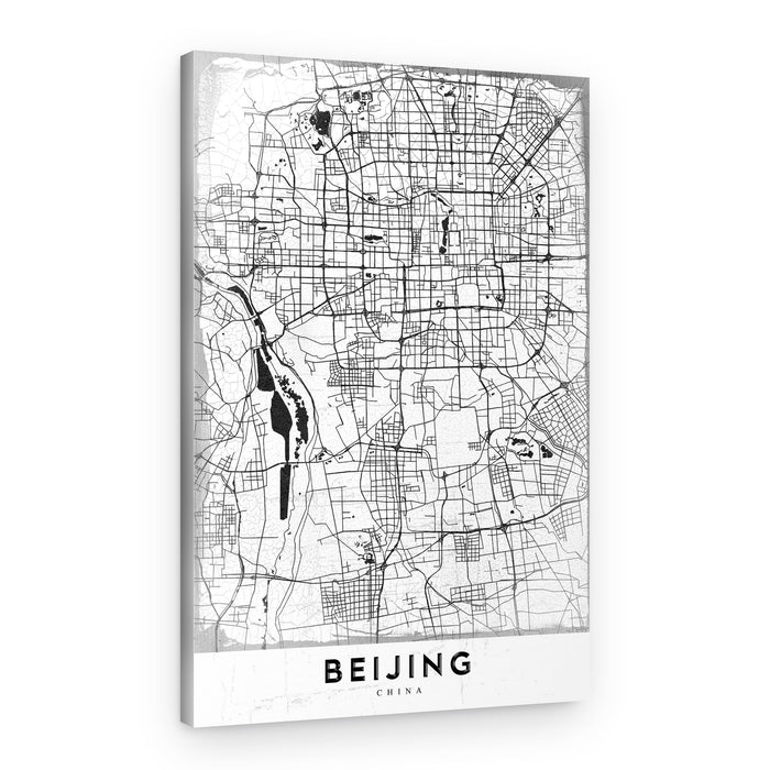 Beijing China Map – Canvas Print