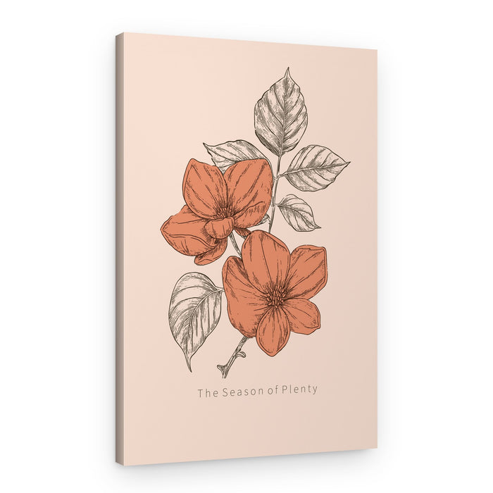 Orange Botanical Blooms – Canvas Print