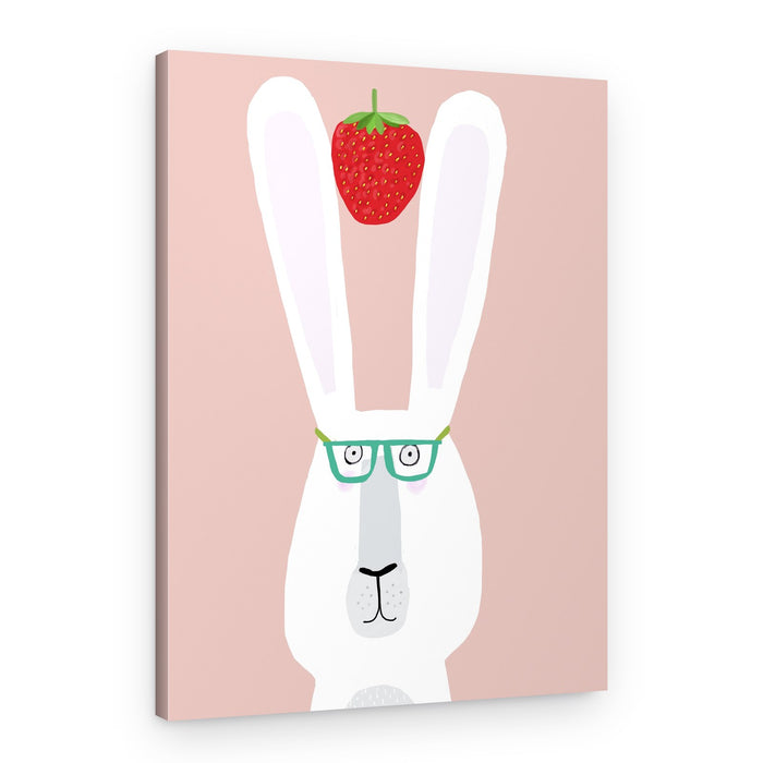 Rabbit Strawberry Glasses – Canvas Print