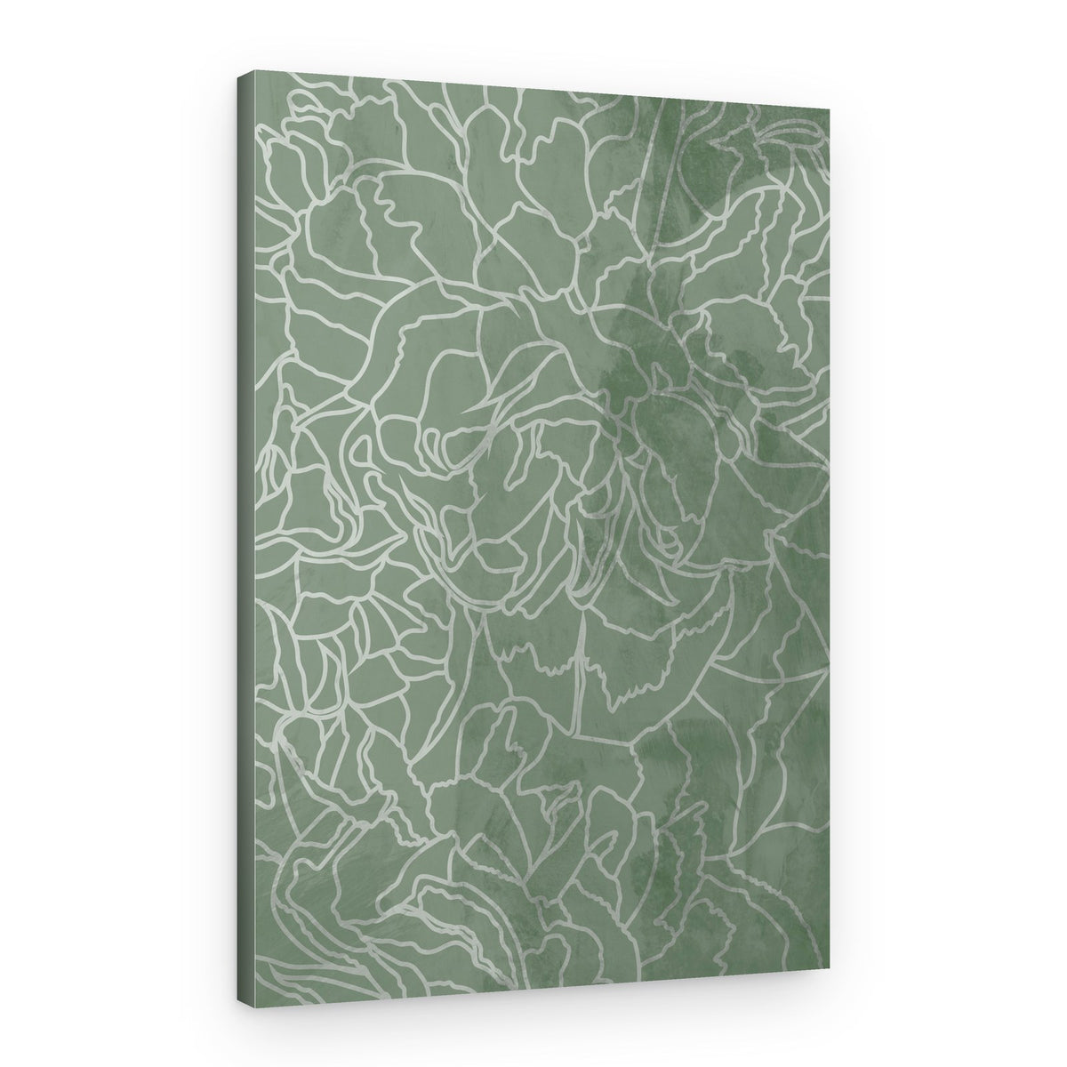 Sage Green Floral Pattern – Canvas Print