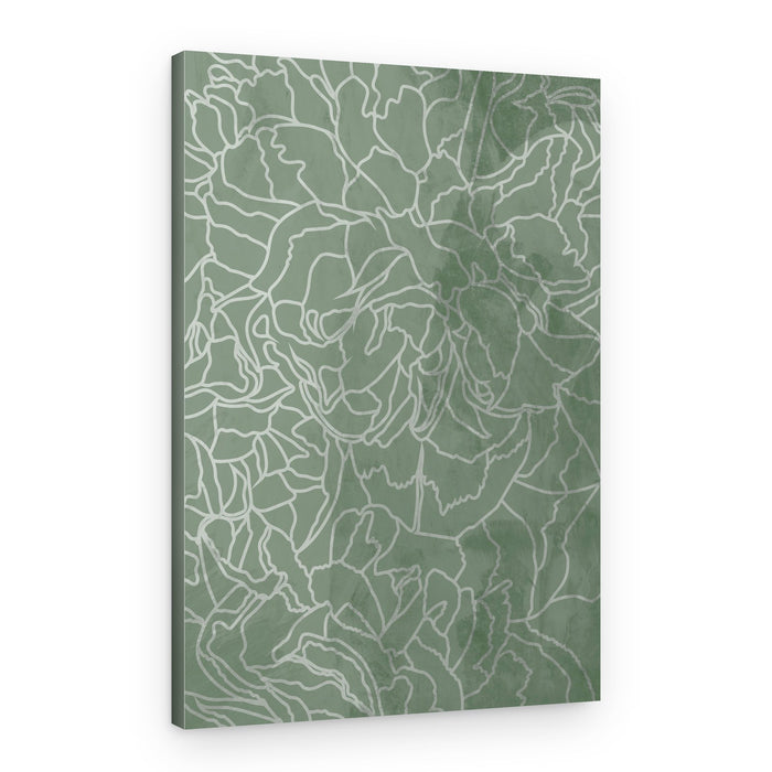 Sage Green Floral Pattern – Canvas Print