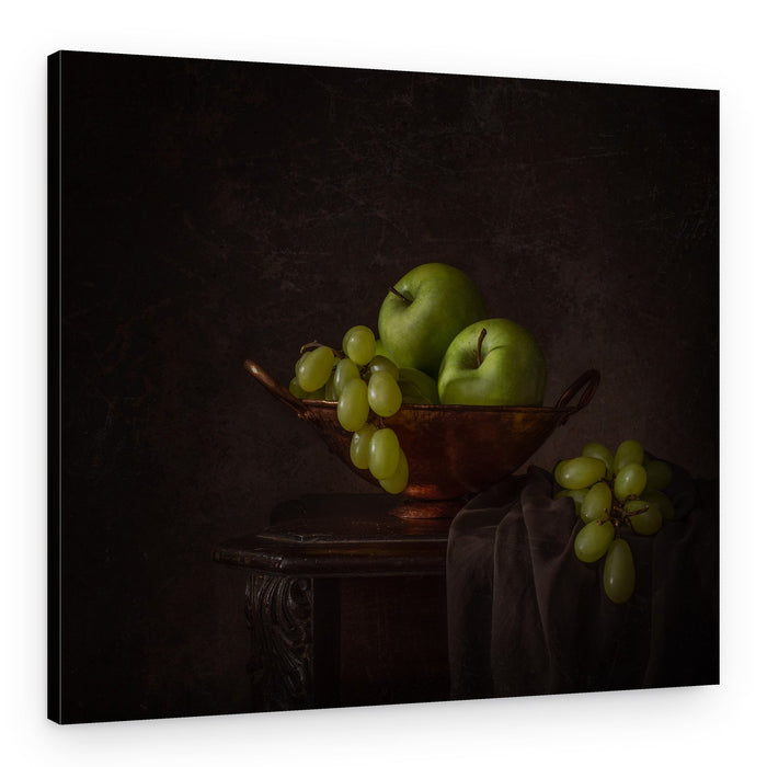 Moody Green Fruit Bowl – Canvas Print