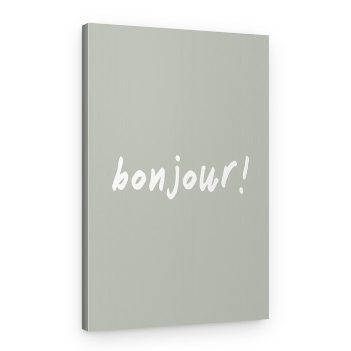 French Bonjour Greeting – Canvas Print
