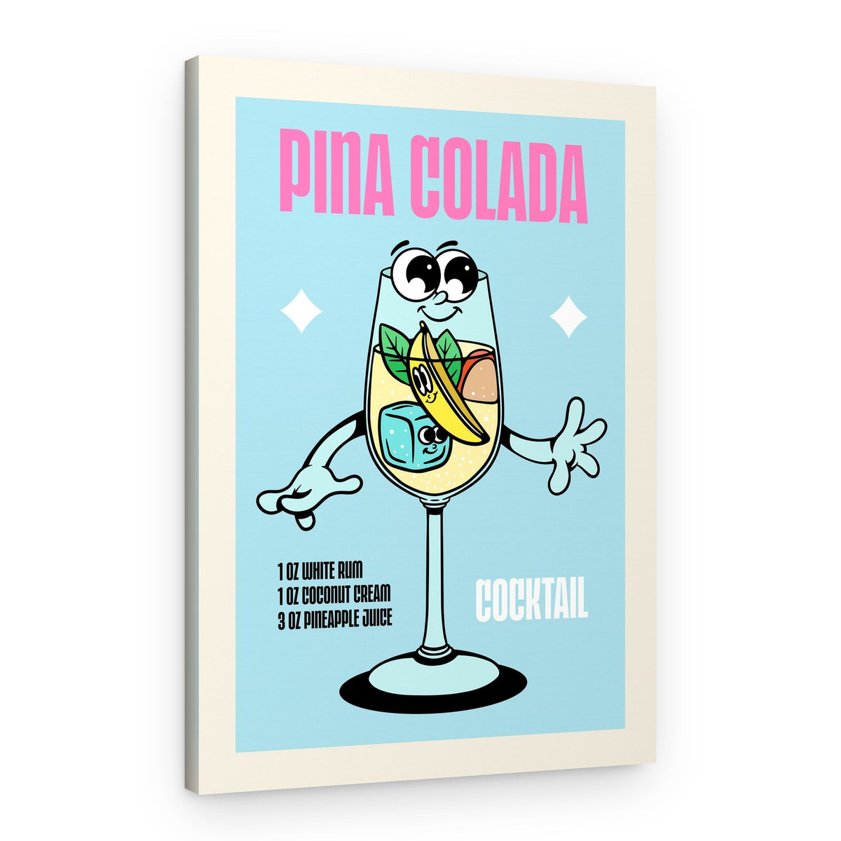 Happy Pina Colada Cocktail – Canvas Print