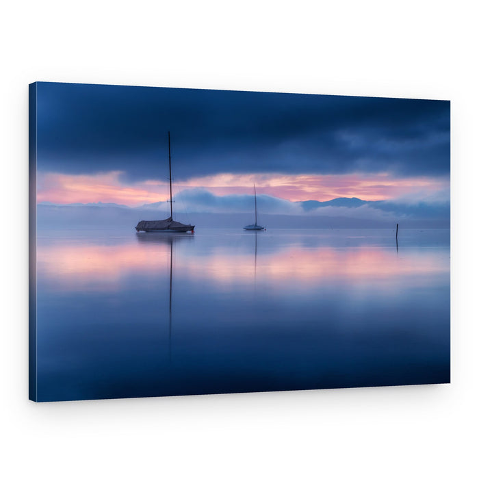 Pink Sky Boats – Canvas Print