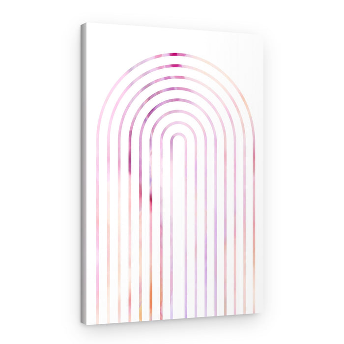 Arching Lines In Soft Pastel Colors – Canvas Print