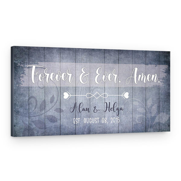 “Forever and Ever, Amen” Custom Canvas Sign with Names