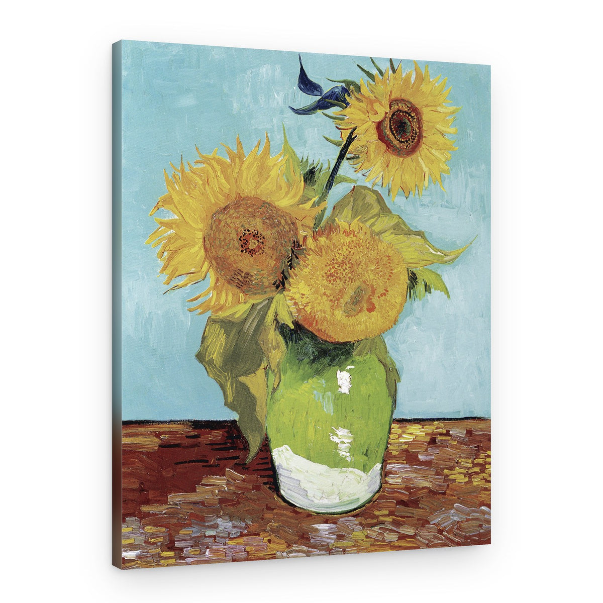 Vase With Three Sunflowers – Canvas Print